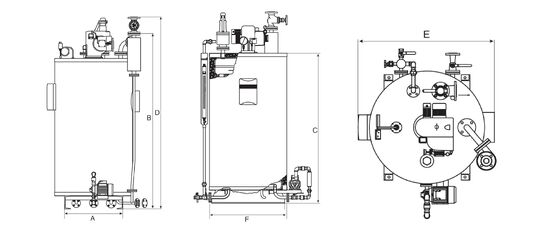 Vertical Oil / Gas Fired Package Steam Boiler Heating Systems 25 Bar